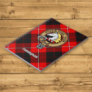 Clan Cunningham Crest over Tartan Notebook