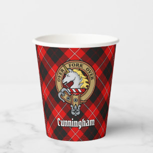 Clan Cunningham Crest over Tartan Paper Cups