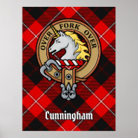 Clan Cunningham Crest over Tartan