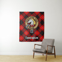 Clan Cunningham Crest over Tartan