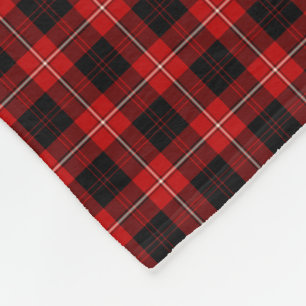Clan Cunningham Red and Black Tartan Fleece Blanket
