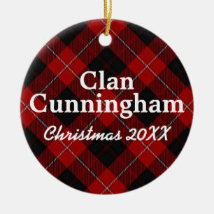 Clan Cunningham Scottish Tartan Ceramic Tree Decoration