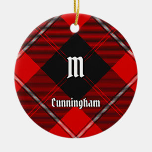 Clan Cunningham Tartan Ceramic Tree Decoration