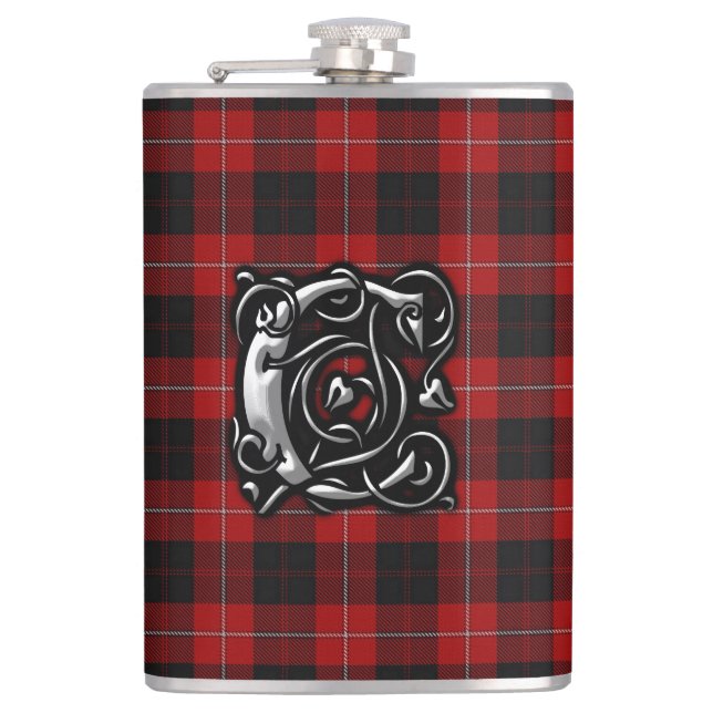 Clan Cunningham Tartan Old Scottish Hip Flask (Front)