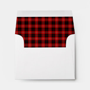 Clan Cunningham Tartan Red and Black Plaid Envelope