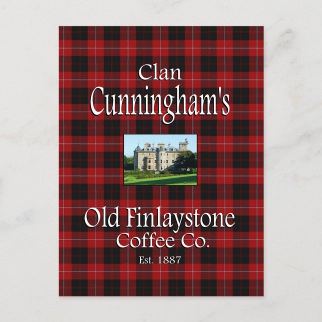Clan Cunningham's Old Finlaystone Coffee Co. Postcard (Front)