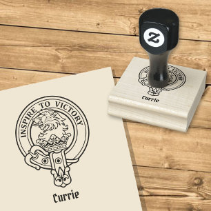 Clan Currie Lion Crest Rubber Stamp