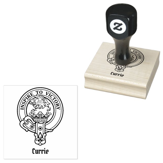Clan Currie Lion Crest Rubber Stamp (Stamped)