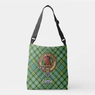 Clan Currie Rooster Crest over Tartan Crossbody Bag
