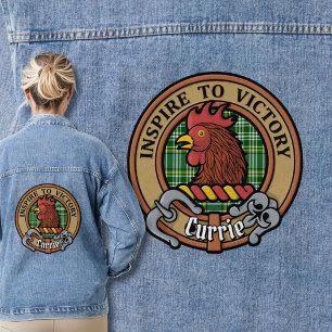 Clan Currie Rooster Crest over Tartan Denim Jacket