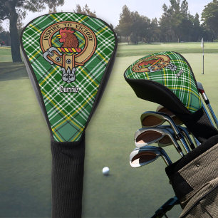 Clan Currie Rooster Crest over Tartan Golf Head Cover