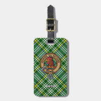Clan Currie Rooster Crest over Tartan