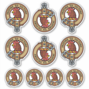Clan Currie Rooster Crest Sticker Set