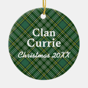 Clan Currie Scottish Tartan Ceramic Tree Decoration