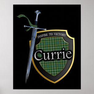 Clan Currie Scottish Tartan Poster