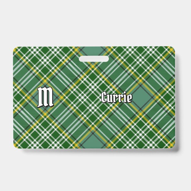 Clan Currie Tartan ID Badge (Front)