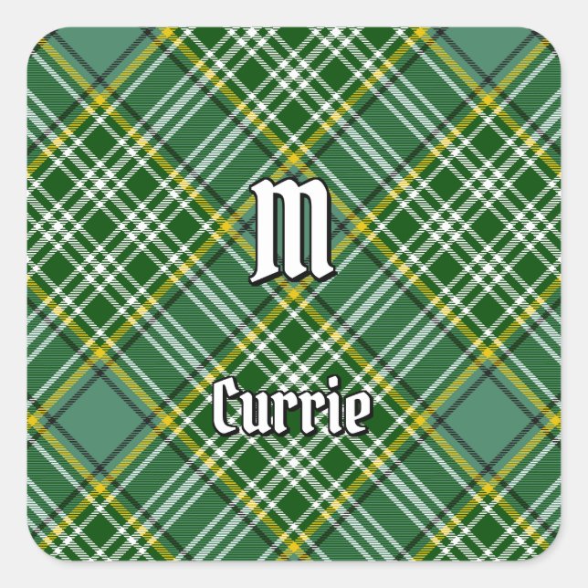 Clan Currie Tartan Square Sticker (Front)