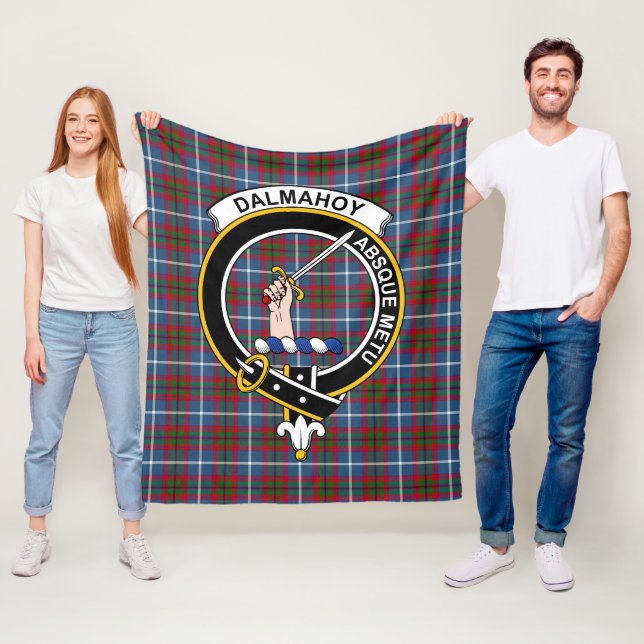 Clan Dalmahoy Tartan Plaid Fleece Blanket (In Situ)