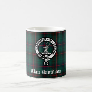 Clan Davidson Crest Badge and Tartan Customisable Coffee Mug