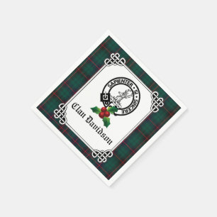Clan Davidson Crest Badge & Tartan Holiday  Napkin
