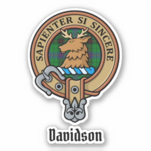 Clan Davidson Crest over Tartan