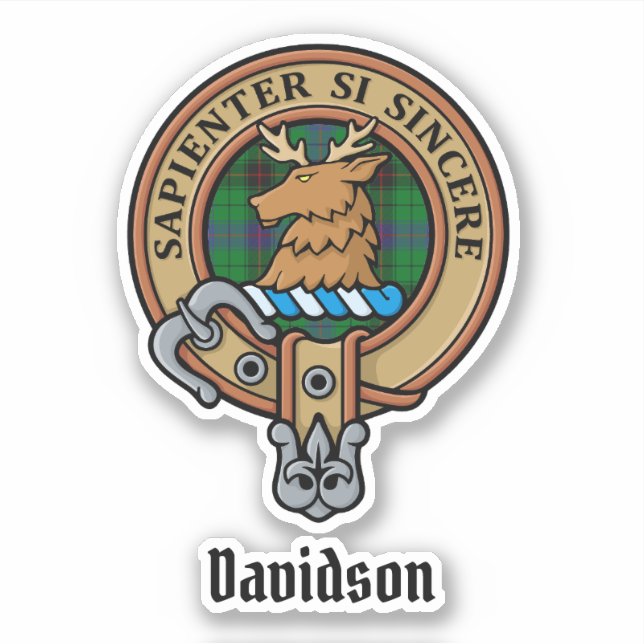 Clan Davidson Crest over Tartan (Front)