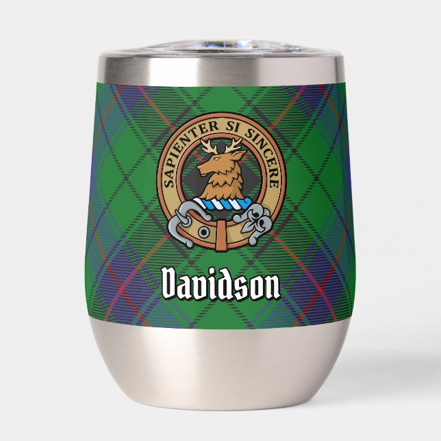 Clan Davidson Crest over Tartan (Front)