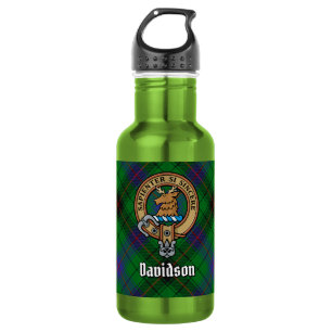 Clan Davidson Crest over Tartan 532 Ml Water Bottle