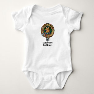 Clan Davidson Crest over Tartan Baby Bodysuit