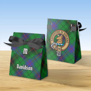 Clan Davidson Crest over Tartan Favour Box