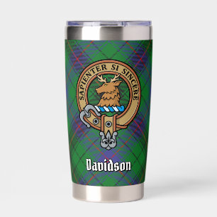 Clan Davidson Crest over Tartan Insulated Tumbler