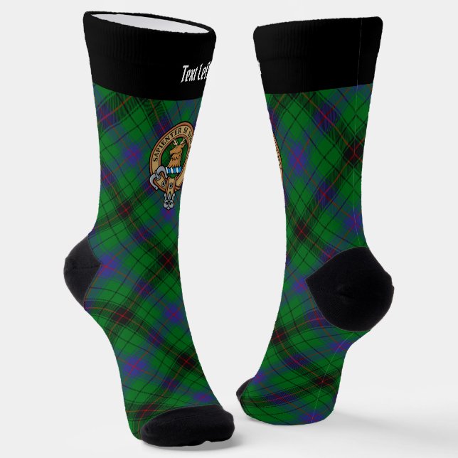 Clan Davidson Crest over Tartan Socks (Angled)