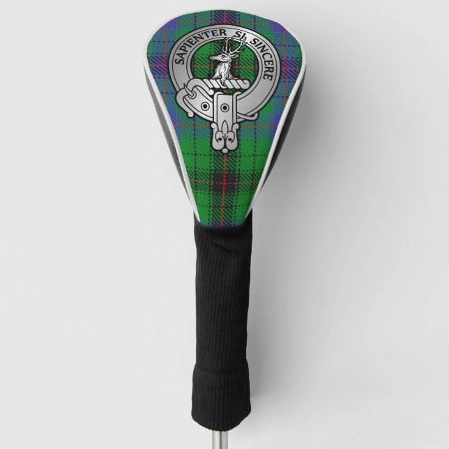 Clan Davidson Crest & Tartan Golf Head Cover (Front)