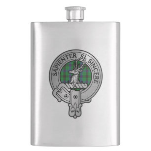 Clan Davidson Crest & Tartan Hip Flask