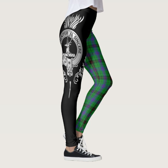 Clan Davidson Crest & Tartan Leggings (Right)