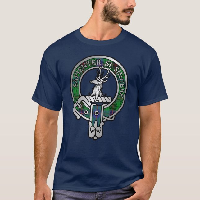 Clan Davidson Crest & Tartan T-Shirt (Front)