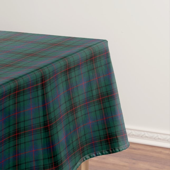 Clan Davidson Dark Green and Blue Scottish Tartan Tablecloth (In Situ)