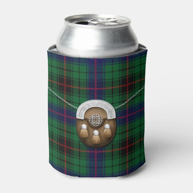 Clan Davidson Tartan And Sporran Can Cooler (Can Front)