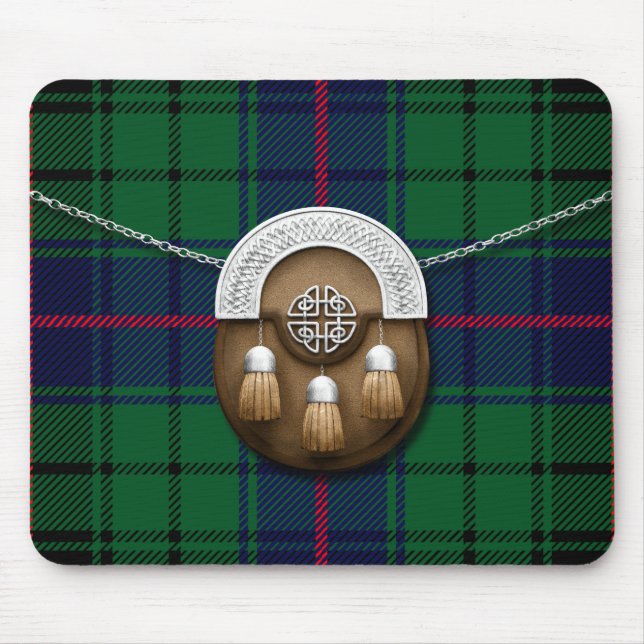 Clan Davidson Tartan And Sporran Mouse Mat (Front)