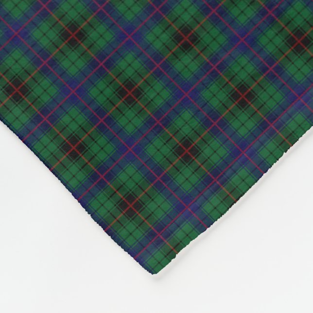Clan Davidson Tartan Fleece Blanket (Corner)