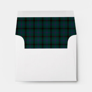 Clan Davidson Tartan Forest Green and Black Plaid Envelope