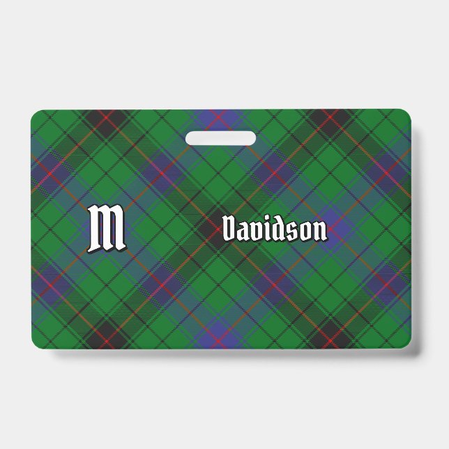 Clan Davidson Tartan ID Badge (Front)