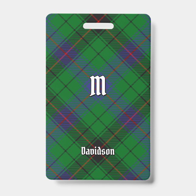 Clan Davidson Tartan ID Badge (Front)