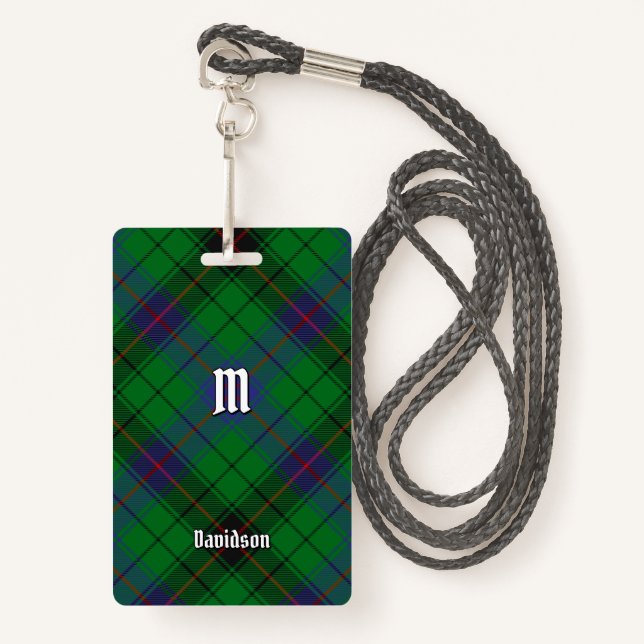 Clan Davidson Tartan ID Badge (Front with Lanyard)