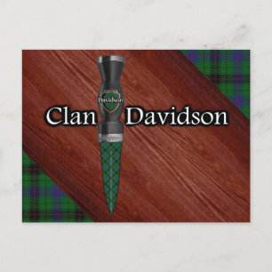 Clan Davidson Tartan Sgian Dubh Blade Postcard