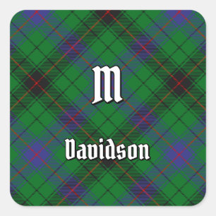 Clan Davidson Tartan Square Sticker