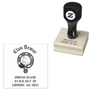 Clan Dewar Crest Badge Customisable  Rubber Stamp