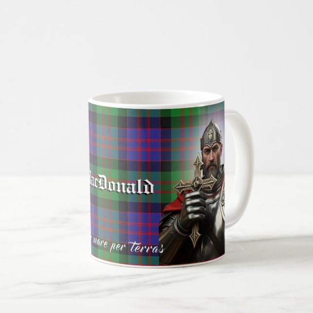 Clan Donald MacDonald Tartan Motto  Coffee Mug (Front Right)