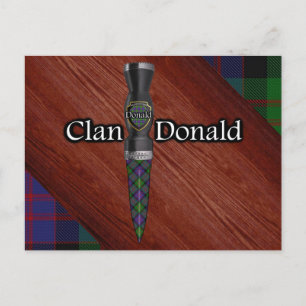 Clan Donald Tartan Sgian Dubh Blade Postcard
