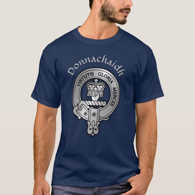 Clan Donnachaidh Crest & Tartan T-Shirt (Front)